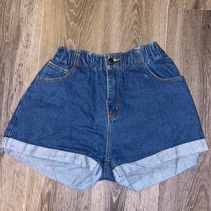 Shein Dark Wash Mom Shorts